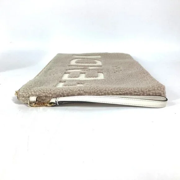 FENDI 8N0178 Mouton Logo bore Bag pouch with strap Clutch bag